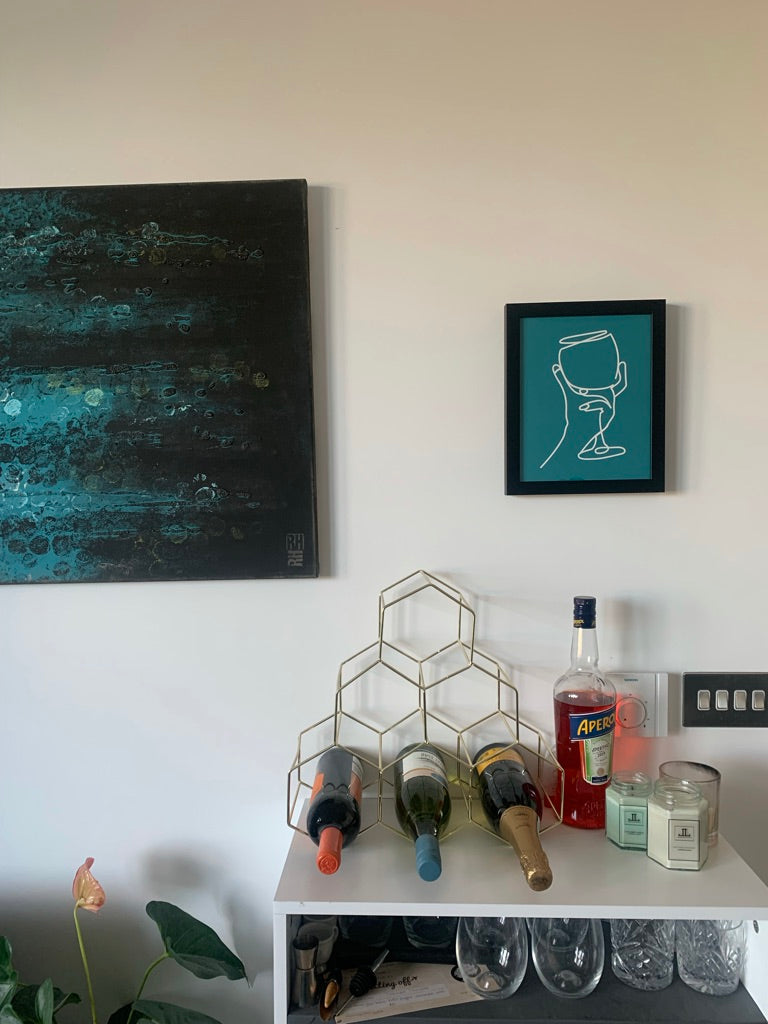 'Wine teal I die' framed print