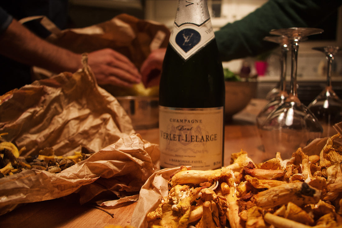 image of champagne and chips